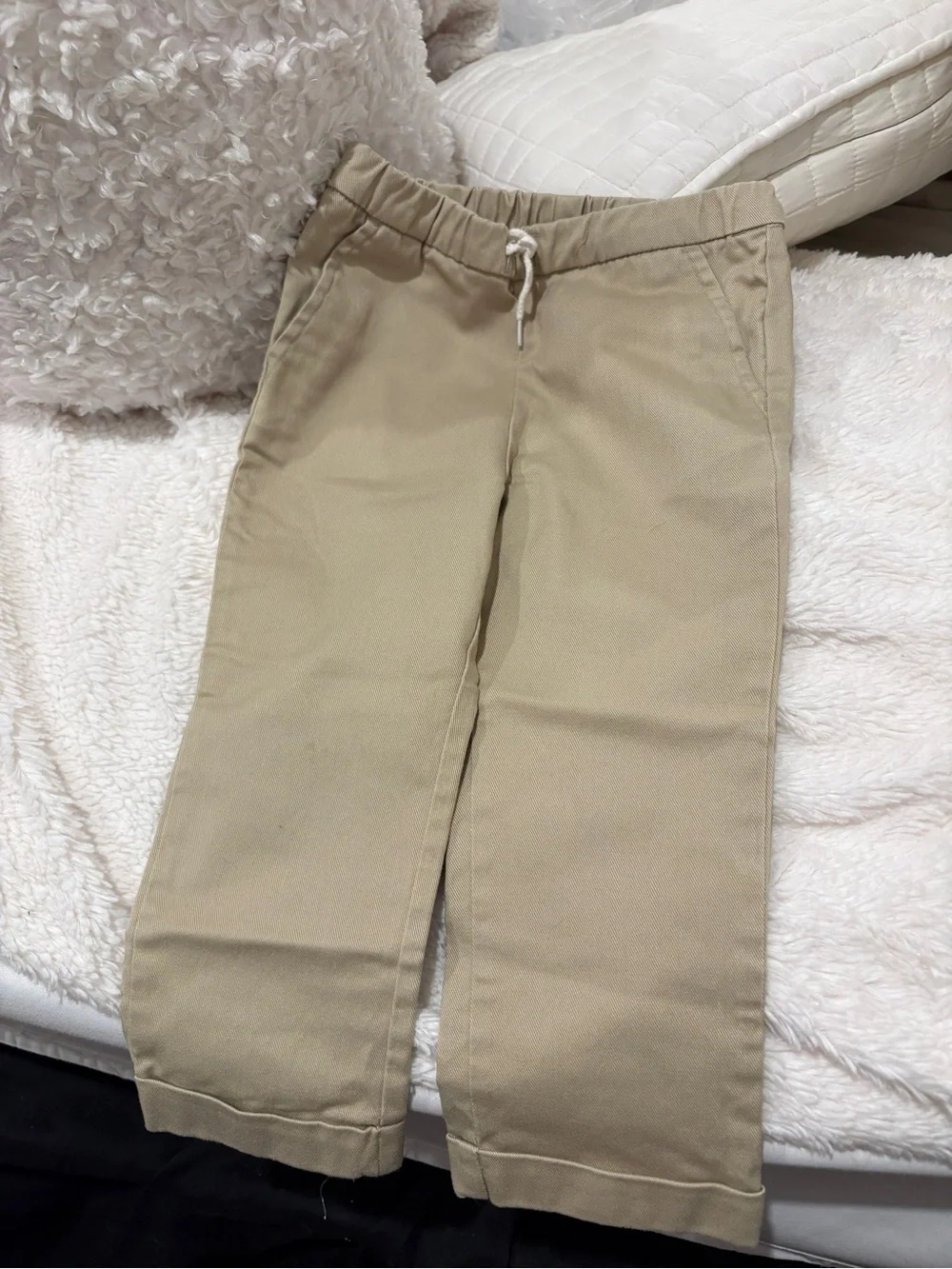 Janie and Jack Beige Pull-On Jogger Pants